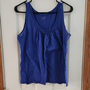 LOFT Blue Sleeveless Tank Top with Relaxed Fit